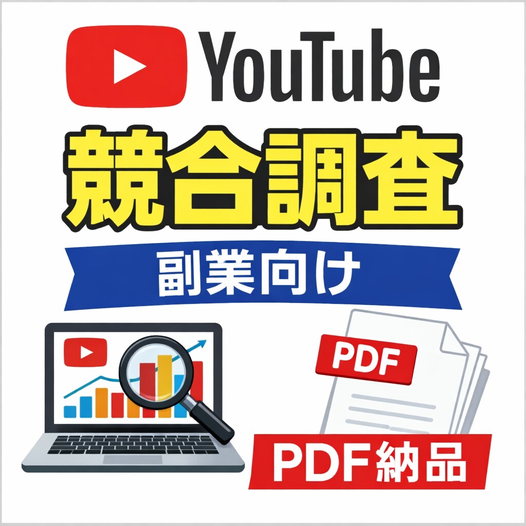 副業系YouTubeの調査・改善提案を行います 強み・弱みと改善ポイントをPDFで分かりやすくまとめます イメージ1