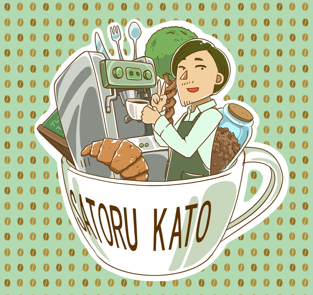 あなたの仕事姿をポップでかわいいイラストにします ポップでかわいいあなたの似顔絵を含んだ絵を描きます イメージ4