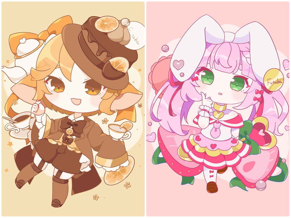 可愛いミニキャライラスト描きます 2頭身、3頭身の可愛いミニキャライラストを描きます イメージ2