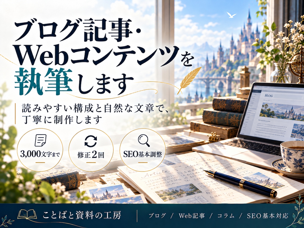 ブログ記事・Webコラムを執筆します 読みやすい構成と自然な文章で丁寧に制作 イメージ1