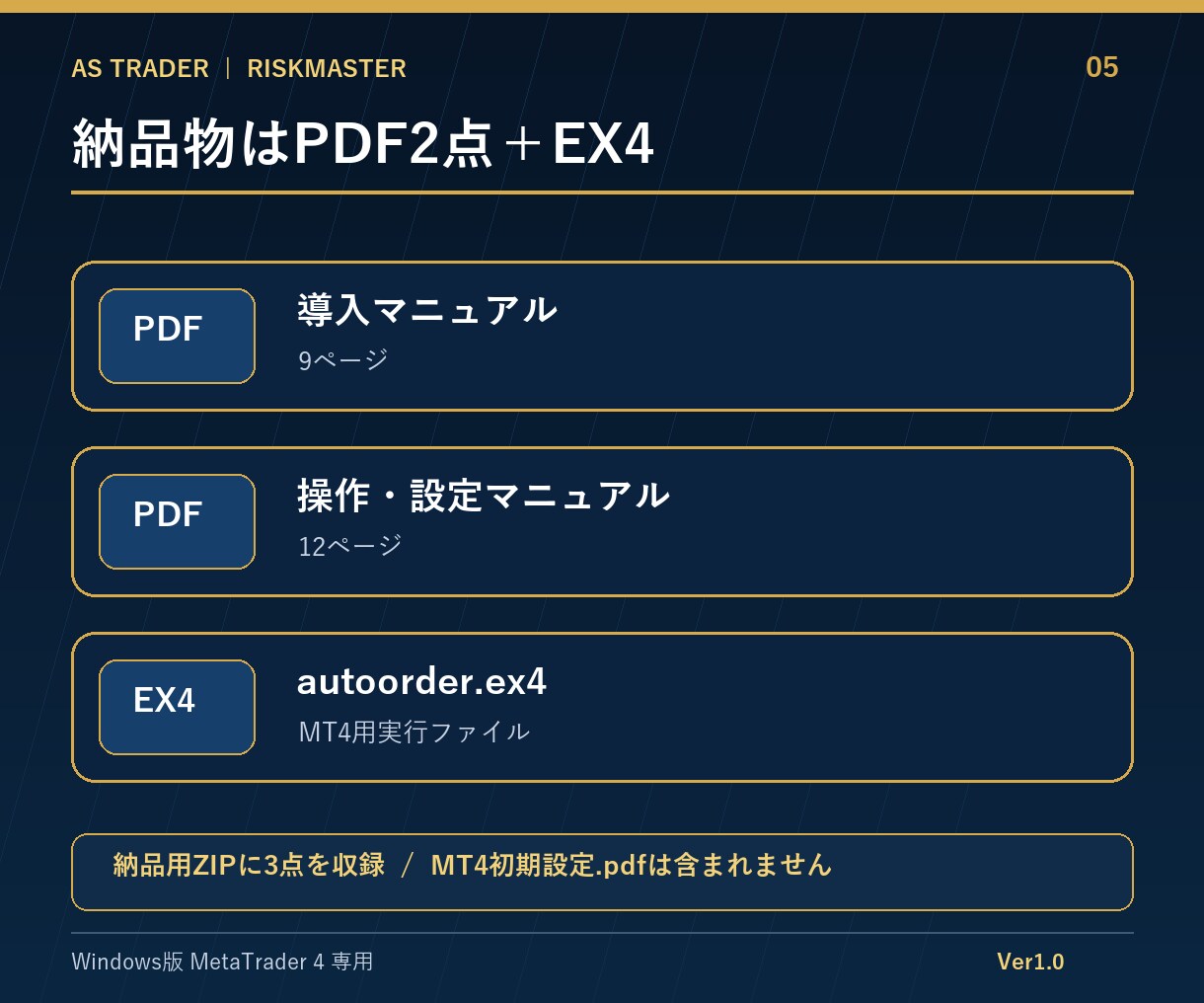 MT4のロット計算・注文補助ツールを提供します Windows版MT4ロット計算・注文補助｜PDF2冊付 イメージ5