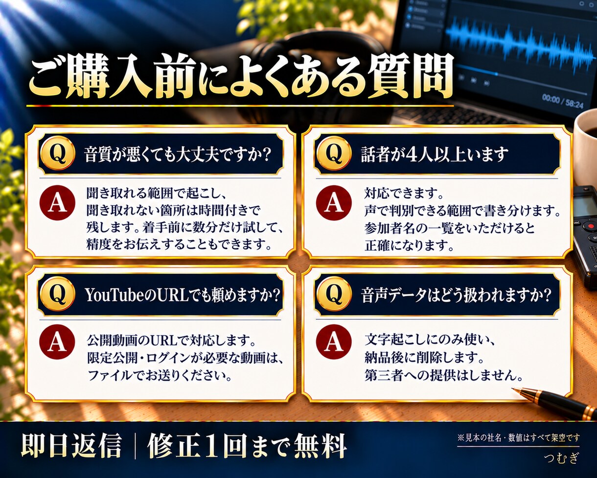 即日対応！60分1,500円で文字起こしします 即日返信。話者分け・ケバ取り済み。Wordで納品 イメージ5