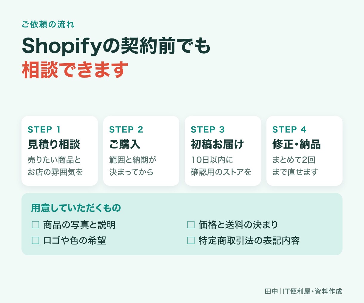Shopifyの初期ストアを構築します 初期設定・ページ構成・商品5件までをまとめて対応 イメージ7