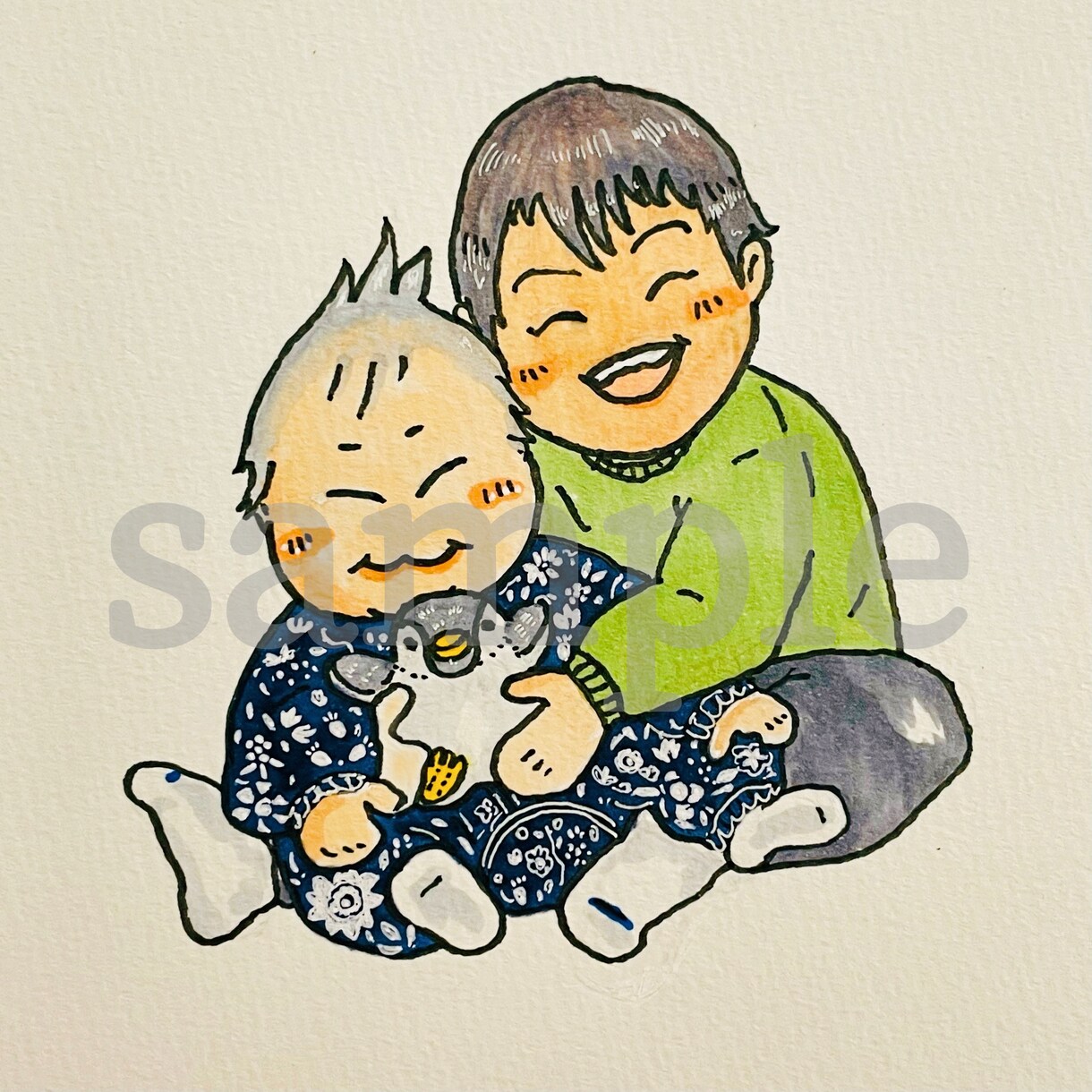手描き似顔絵イラストうけたまわります 記念の絵や贈り物としてなど、手描きイラストを作成いたします。 イメージ5