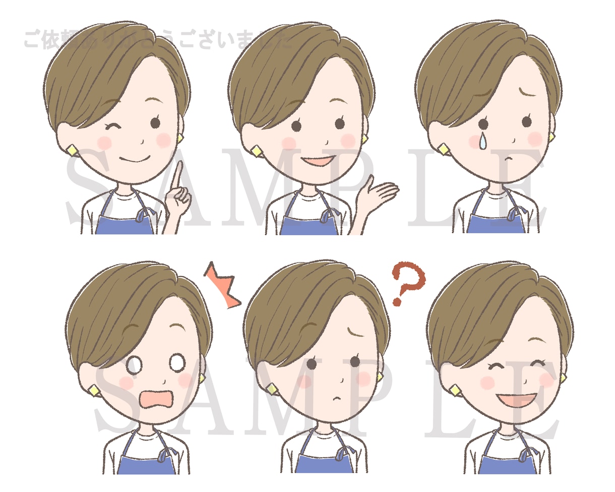 SNSやブログで活躍するゆるかわ似顔絵お描きします シンプルデフォルメで親近感♪表情、吹き出しアイコンにお勧め イメージ5
