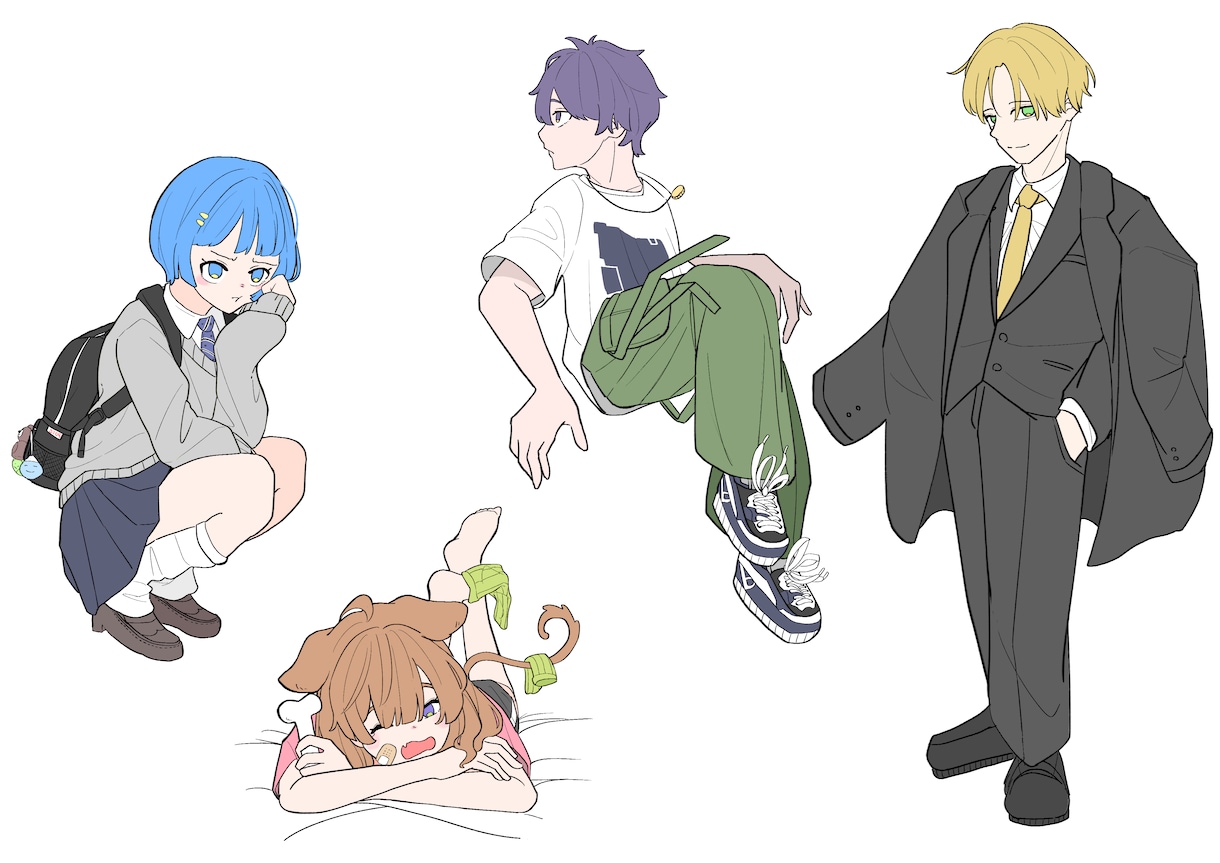 デフォルメイラスト！カラフルなイラストを提供します 様々な用途に使いやすい！かわいい、かっこいいキャラクターです イメージ2