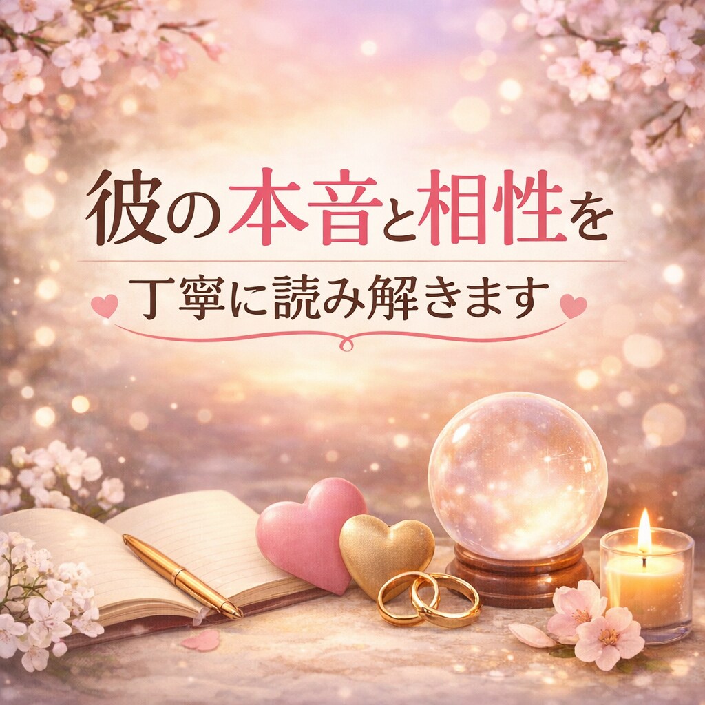 彼の本音と相性を丁寧に読み解きます 恋を整理したい推しとの未来や相性や不倫の悩みも占います イメージ1