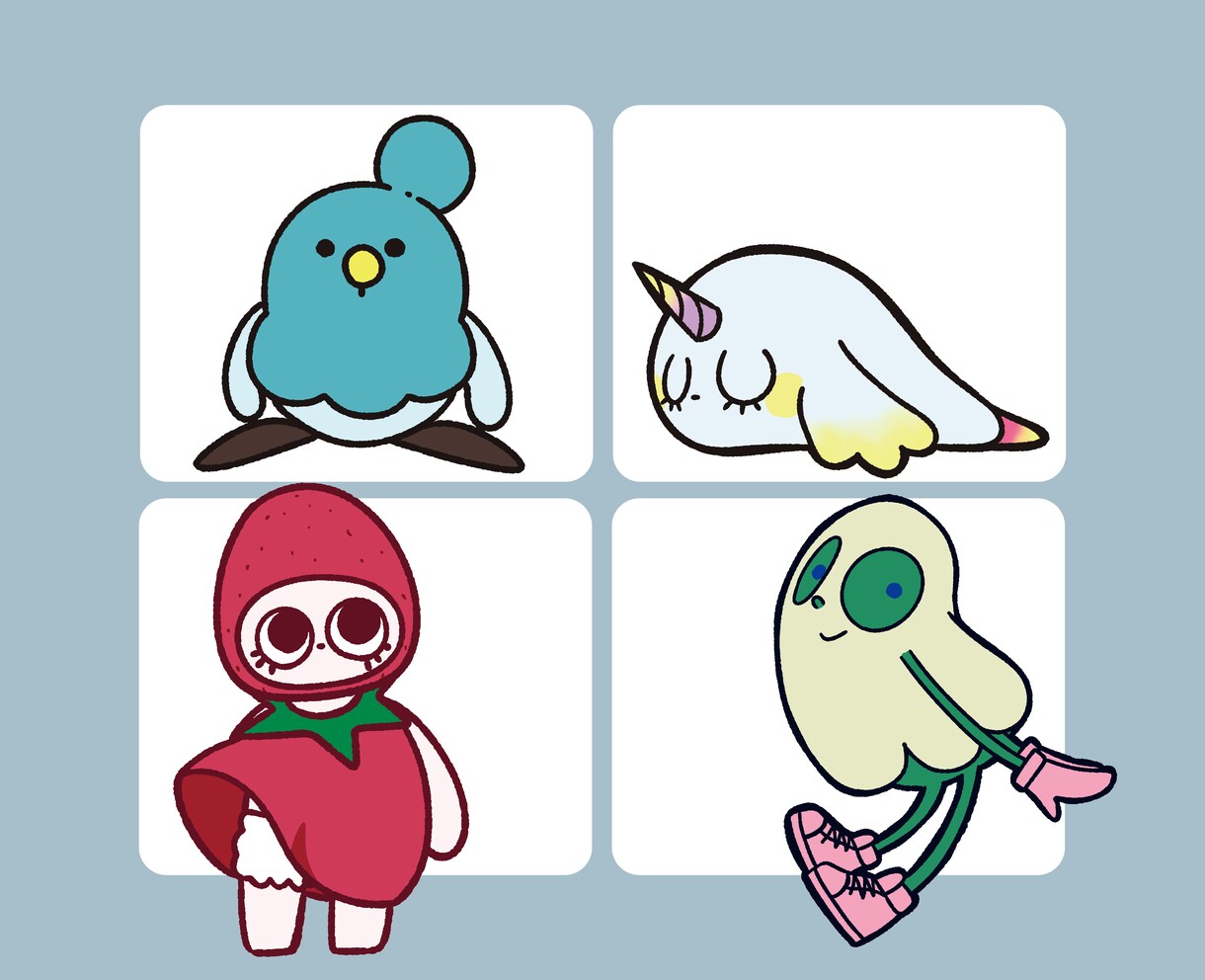元芸大生が生み出す！個性豊かなキャラ生み出します 個人から商業利用まで！皆様にご対応いたします。 イメージ3