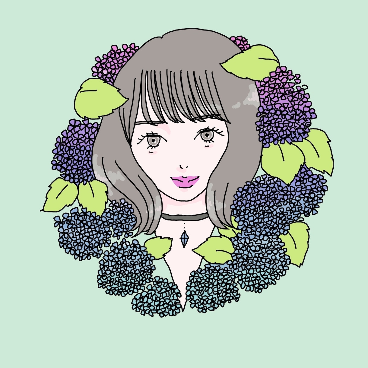 お好きなモチーフ付♡似顔絵SNSアイコン作成します お気に入りのお花、スイーツ、ジュエリーなどと一緒に♪ イメージ6