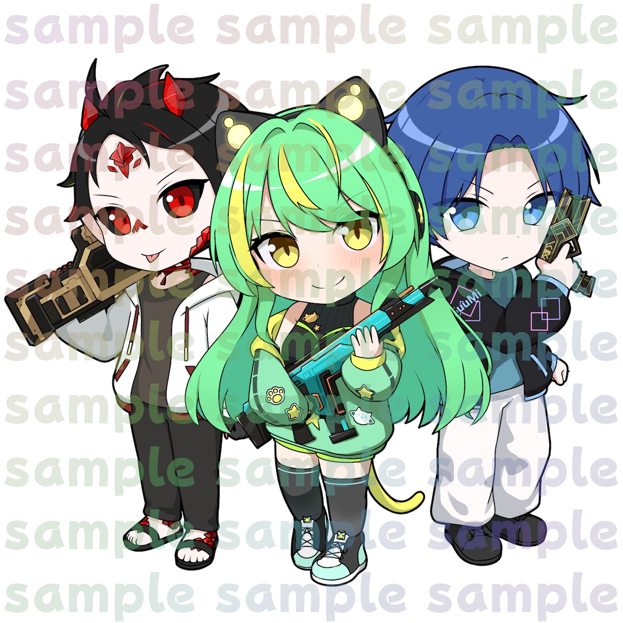 ミニキャラのイラスト描きます SNS、サムネ、グッズ用などかわいいミニキャラ描きます！① イメージ9