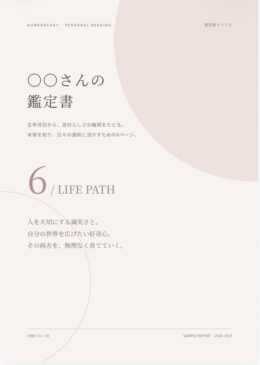 数秘術であなたの取扱説明書を作ります 生年月日から本質・才能・恋愛や仕事の傾向を読み解くPDF鑑定 イメージ2