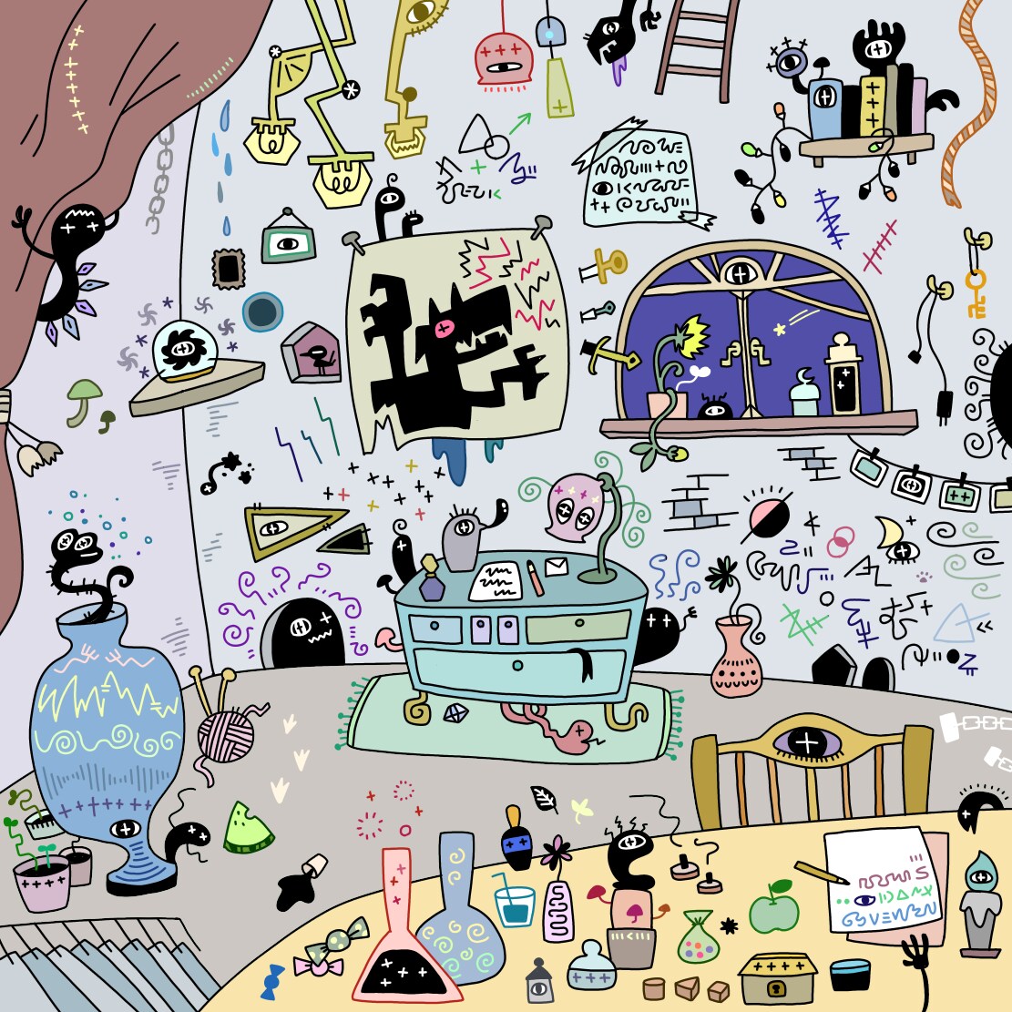 ごちゃごちゃしたイラストを描きます まるでパズルのピースみたい。ちょっぴりクセになるイラスト♪ イメージ4