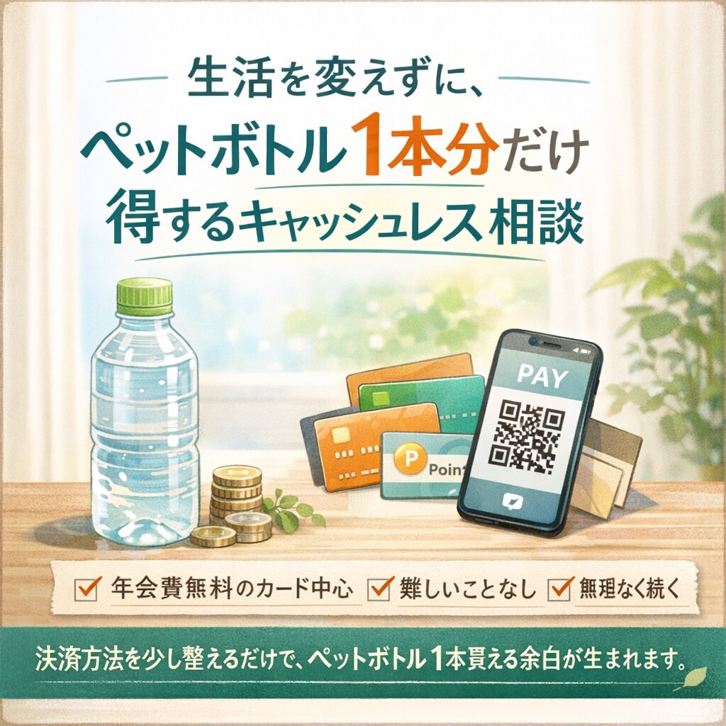 とりあえず損をしないキャッシュレス決済を教えます 決済方法を変えるだけで、生活の中に小さな得が生まれます イメージ1