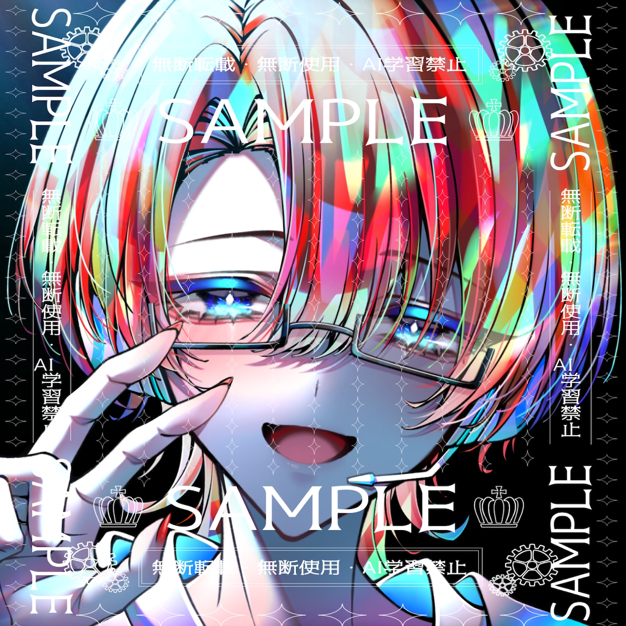 何度でも修正◎!キラキラで目立つアイコンを描きます カラフルでお好みのアイコンをオーダーメイドします☺︎ イメージ8