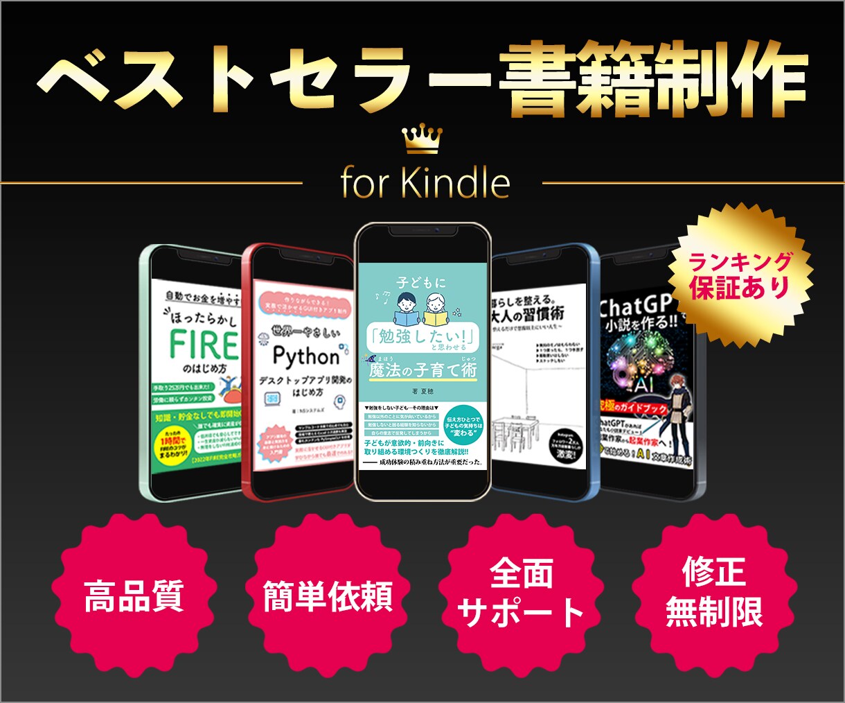 Kindleでベストセラー書籍制作します ランキング保証あり！無名でもベストセラー著者に。 イメージ1