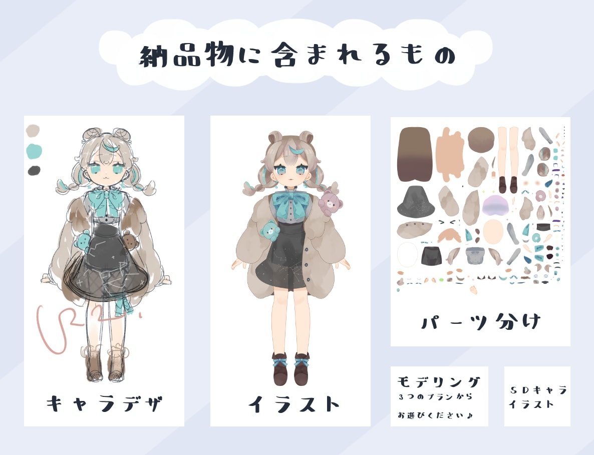 収益化OK◎LIVE2Dモデル制作します キャラデザからモデリングまでフルサポート！ イメージ2