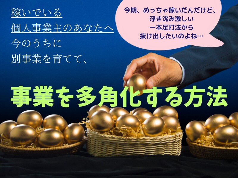 稼ぐ個人事業主が別事業追加で事業を多角化できます いま調子のよい個人事業主が不動産事業で今のうちに多角化する！ イメージ1
