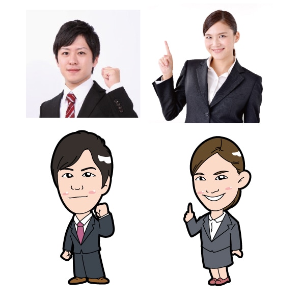 写真からほんわか、かわいいシンプルな似顔絵描きます かわいくシンプルなイラストです イメージ4