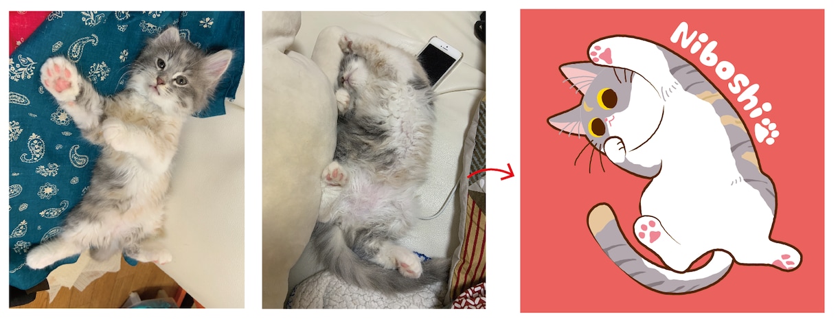 あなたの猫ちゃんをキャラクターにします ペットや好きな猫などキャラクター風イラスト作成します！ イメージ3