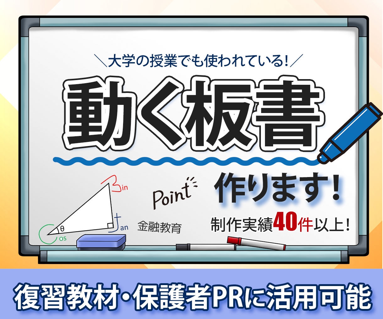 動く板書制作します 復習教材・保護者PRに最適なアニメーション動画 イメージ1