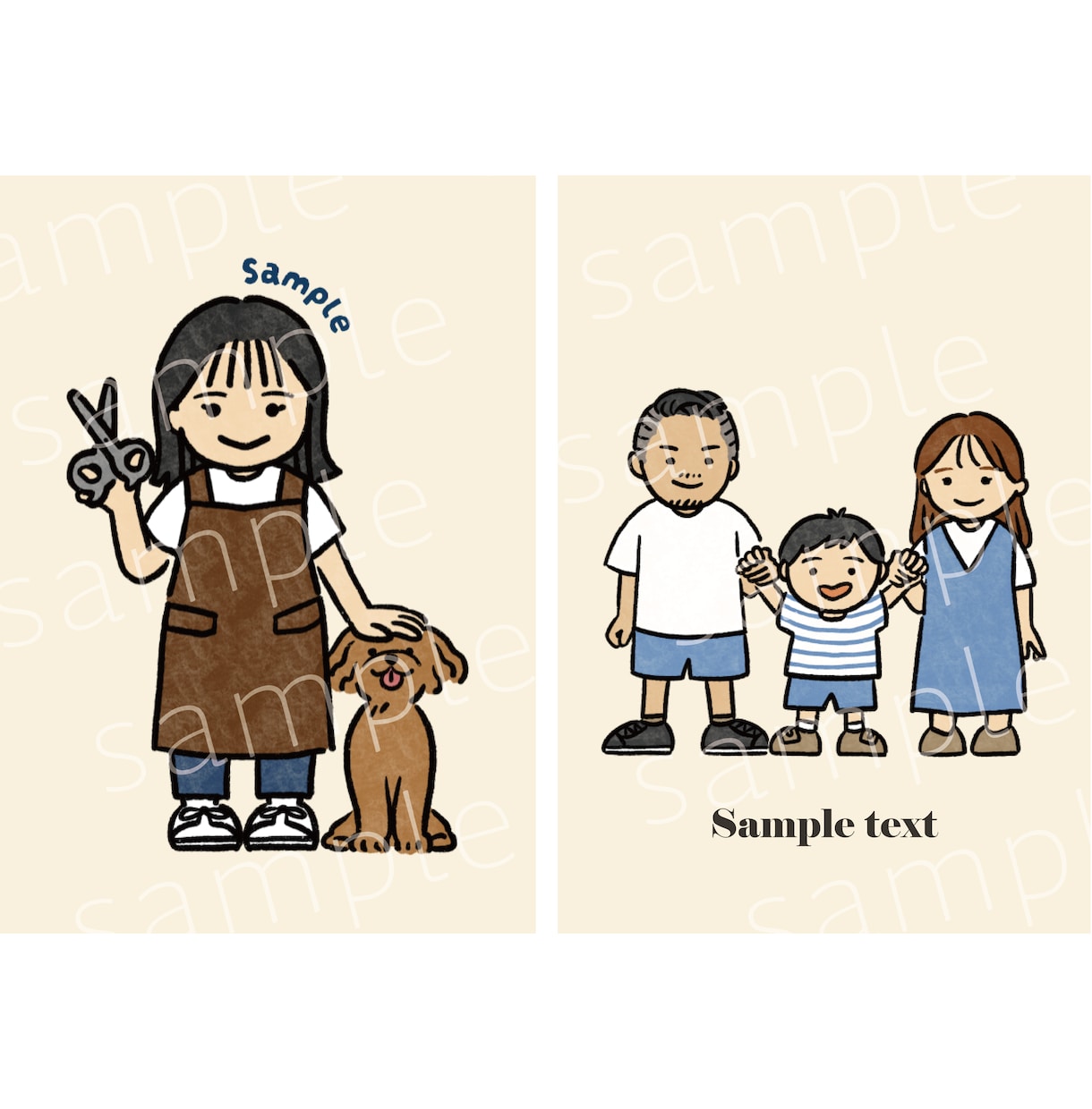 文字入り！ちょっとレトロなデフォルメ似顔絵描きます 待ち受け、記念日、プレゼントなどにおすすめ！ イメージ2