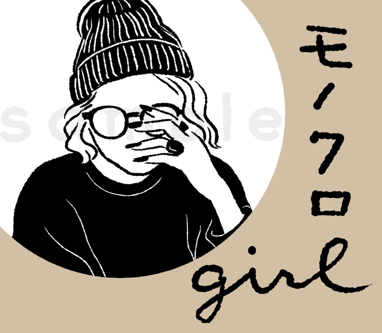 モノクロGIRL★SNSアイコン描きます ちょっとシックなレディースアイコン♡ イメージ5