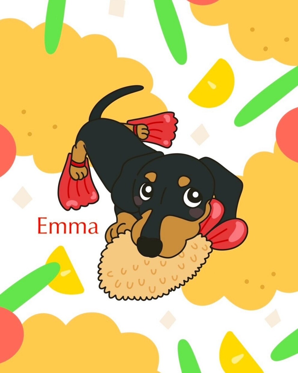 愛犬の似顔絵イラストをキャラクター風に描きます うちの子グッズがはかどりますよ♪ イメージ2