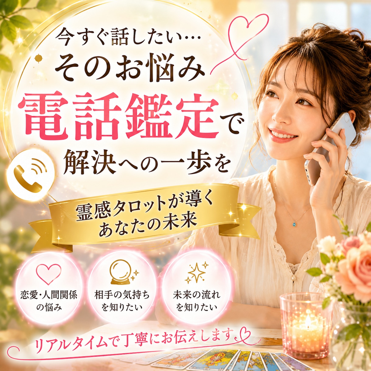 今すぐ相談♡迷いを整理し未来への一歩を応援します 恋愛・仕事・人間関係・お金の悩みを整理し、心が軽くなる鑑定 イメージ2