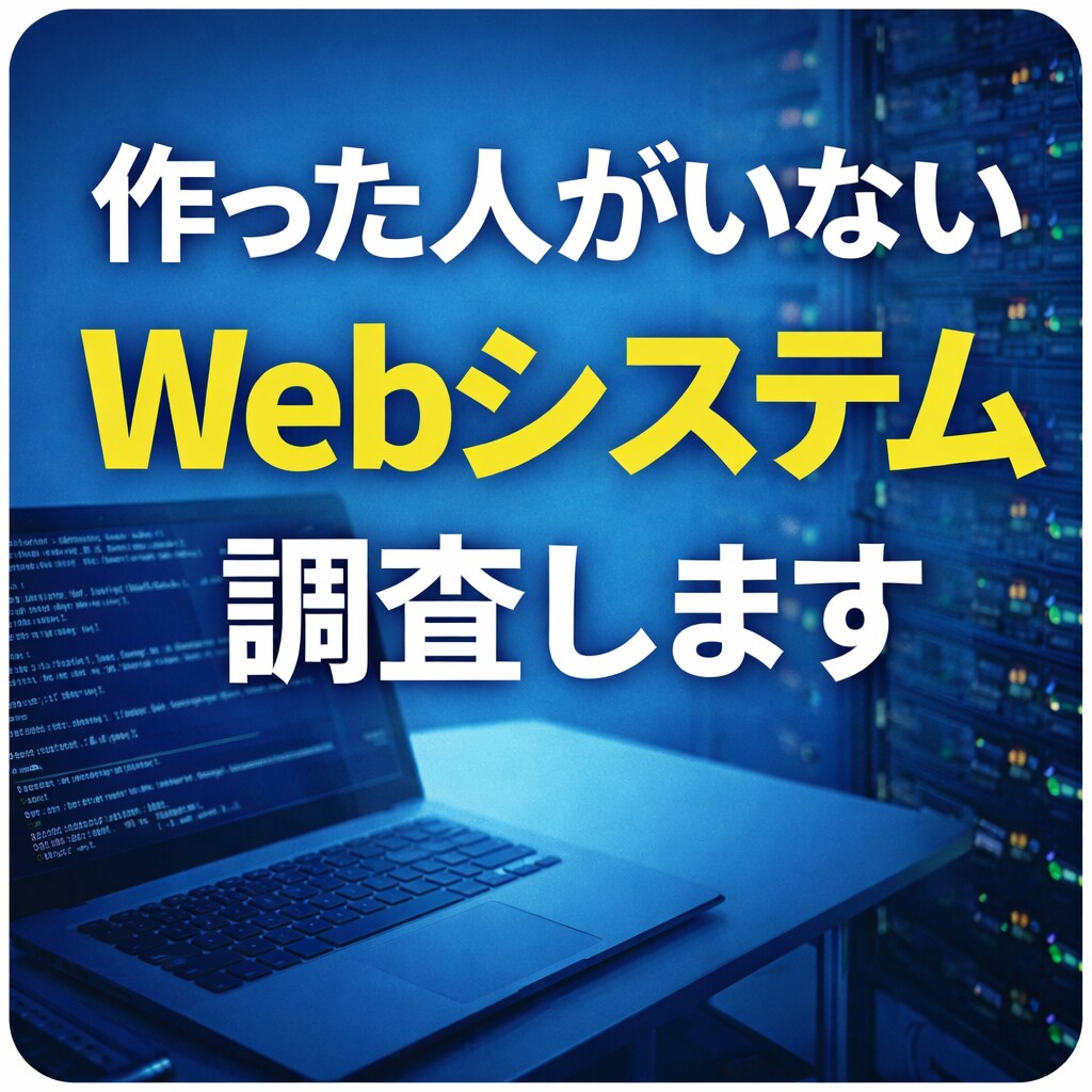 作った人がいないWebシステム調査しますます 前任者不在・仕様不明のシステムも調査します イメージ1
