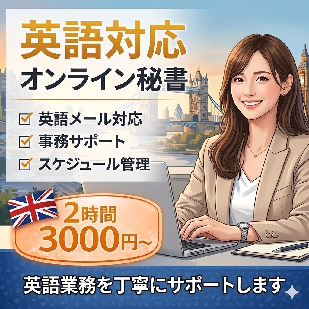 英語対応オンライン秘書｜事務サポート承ります 外資系勤務15年｜英語メールや事務作業を丁寧にサポートします イメージ1