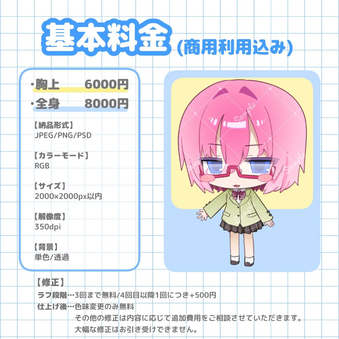 商用利用込み★ミニキャライラスト制作します グッズやアイコン、スタンプなどに！ イメージ2