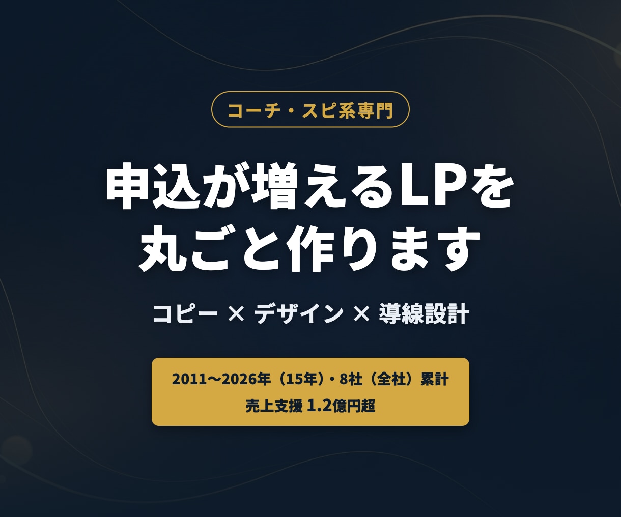 コーチ系専門｜申込が増えるLP制作ます 広告運用歴9年のプロがコピーからHTMLまで制作 イメージ1