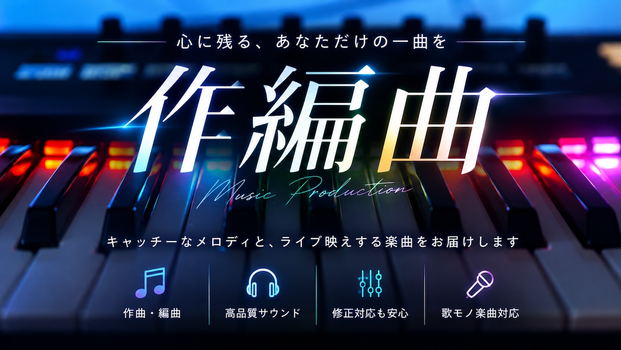 作曲・編曲【あなただけのオリジナル曲】を制作します 販売実績1,000件超！初めての方も安心してご相談ください☆ イメージ1
