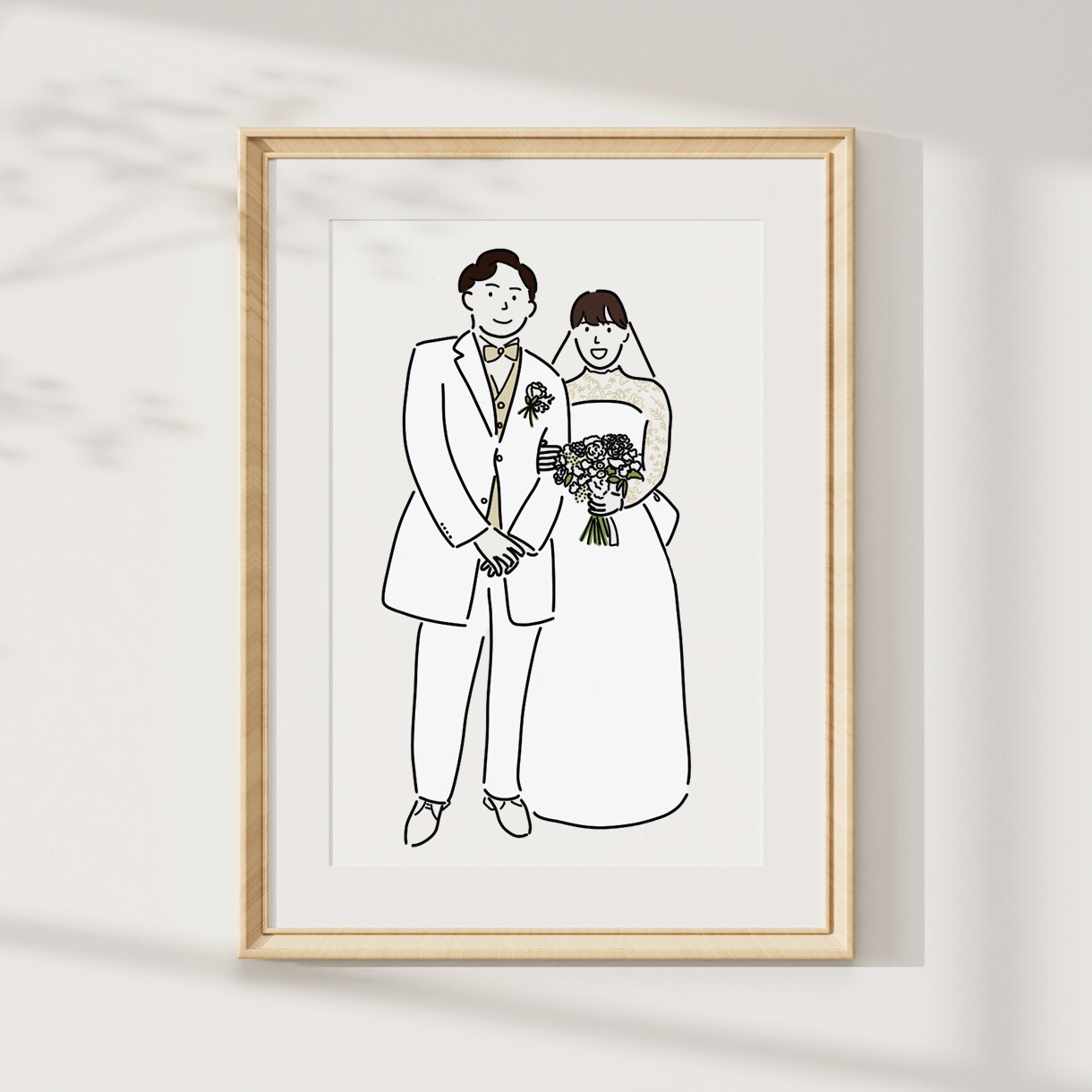 思い出の1枚をイラストにします 小粒おめめの似顔絵線画イラスト イメージ5