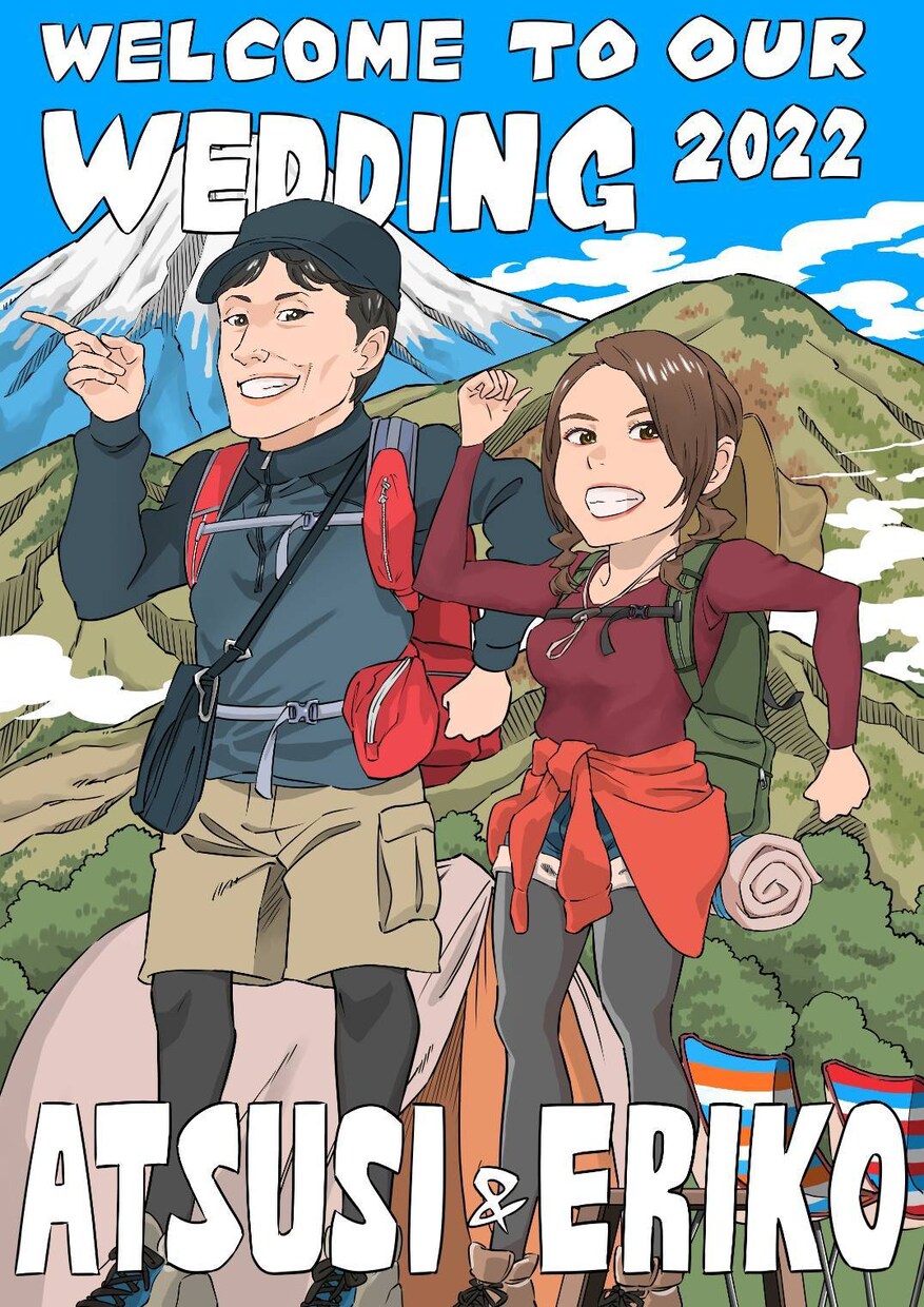 結婚式で使用するウェルカムボード描きます 漫画やアニメの世界観で他には無いイラスト描きます。 イメージ2