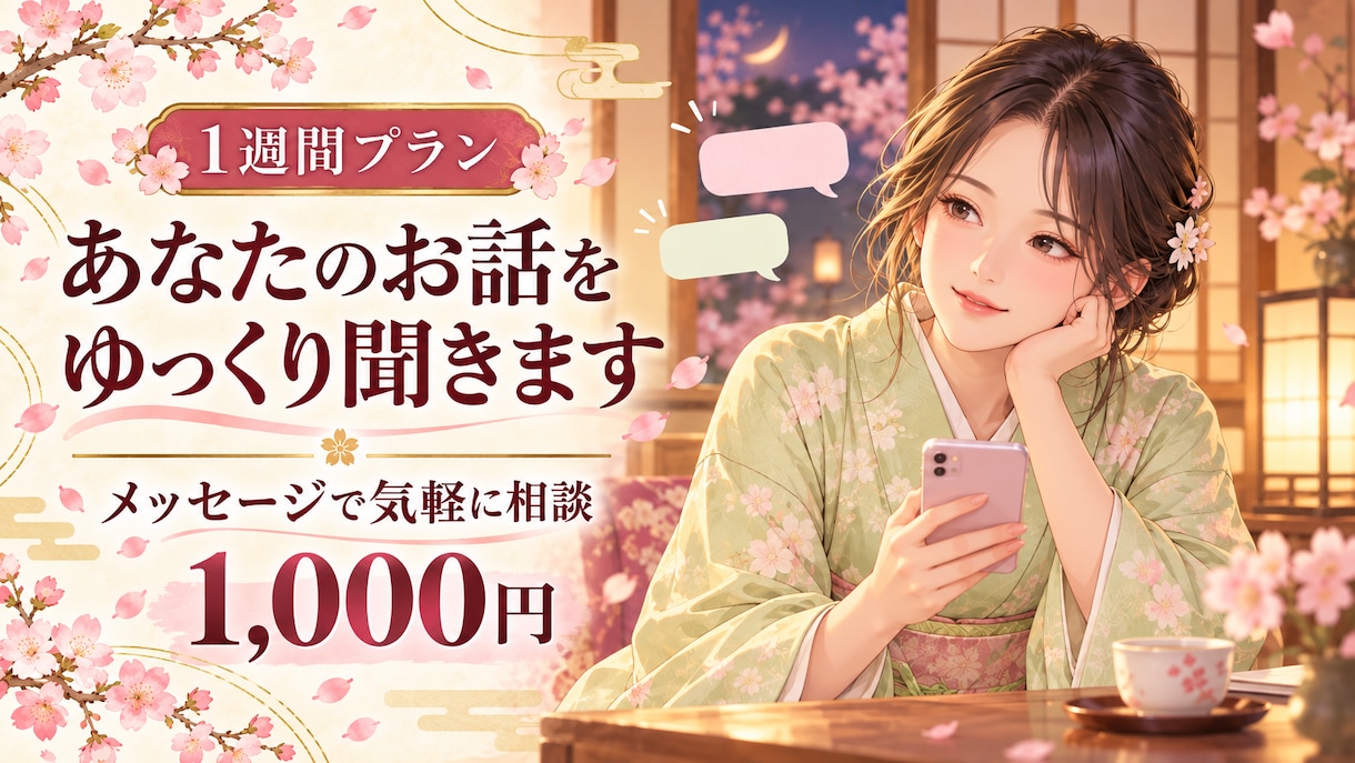 1週間、あなたのお話をゆっくり聞きます 購入後7日間、メッセージでゆっくりお話しできます イメージ1
