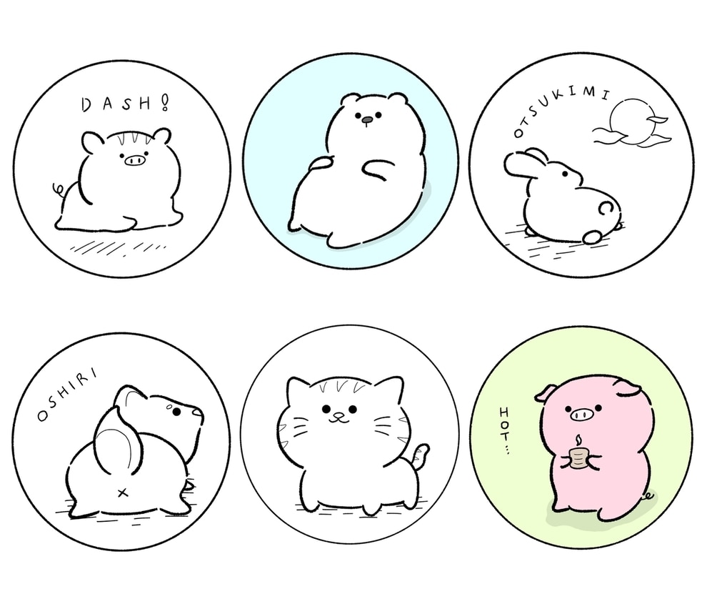 モノクロ&カラー！ゆるかわ線画イラスト描きます 商用利用可！シンプルでかわいいアイコンいかがですか？ イメージ8
