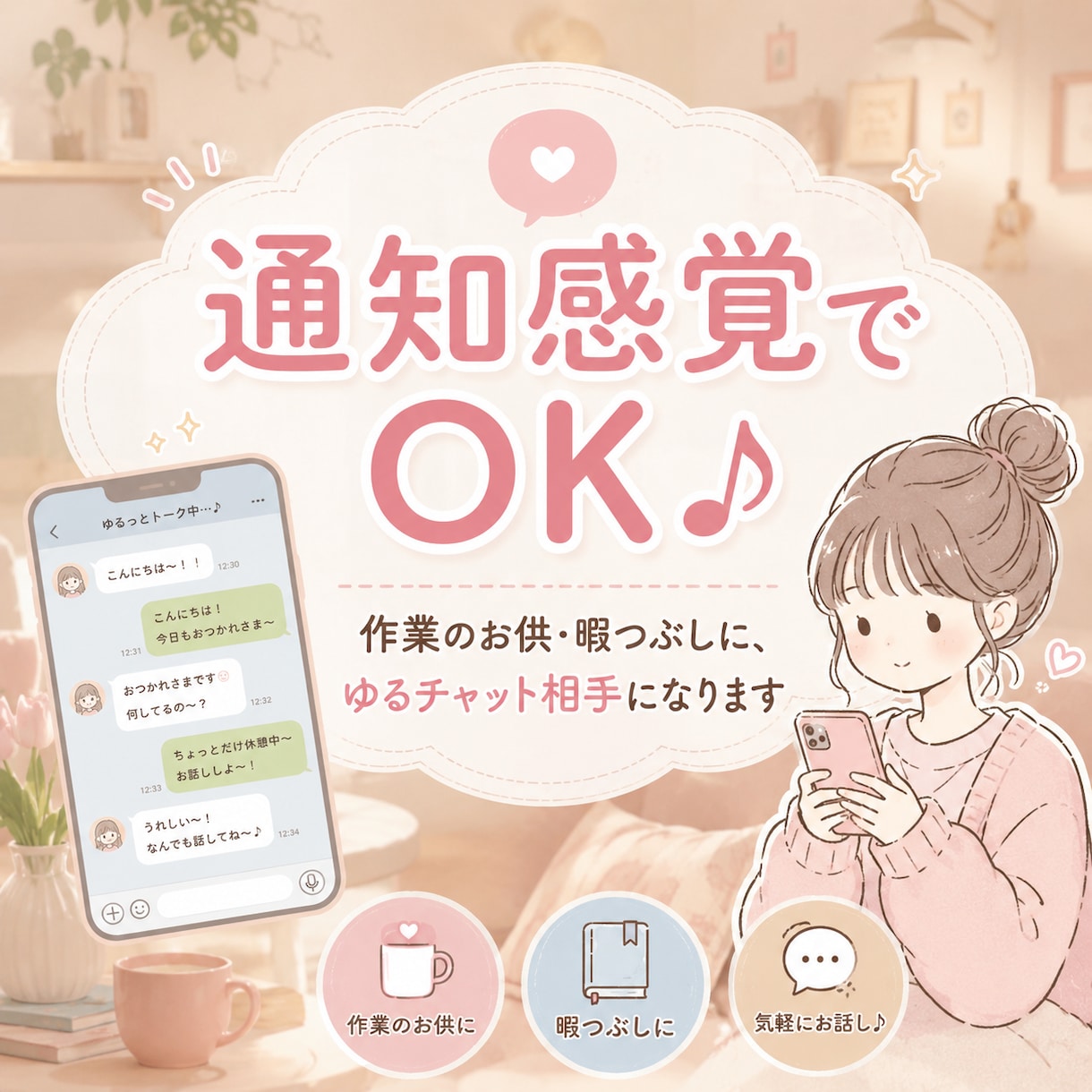 作業のお供や暇つぶしに。相手します やる事多くて逆に暇だなーて感じた時にどーぞ！ イメージ1