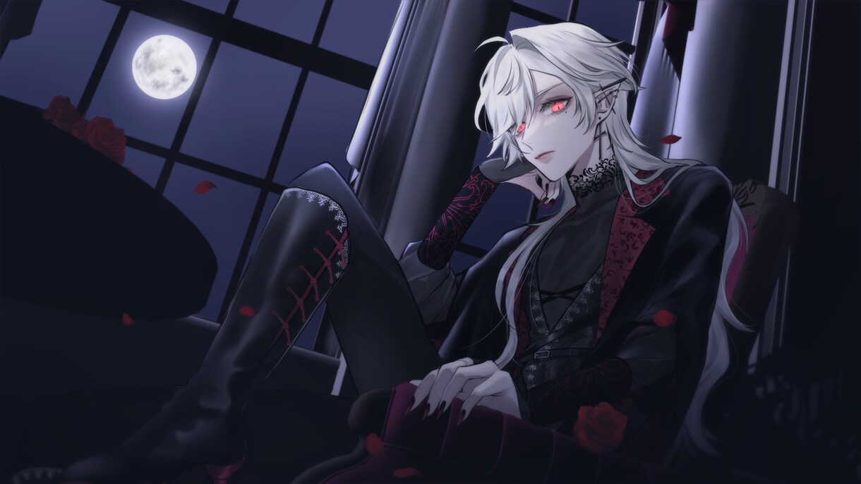 ダーク系、ゴシック系のイラストを制作します キャラデザ、立ち絵、歌ってみたイラストなども イメージ1