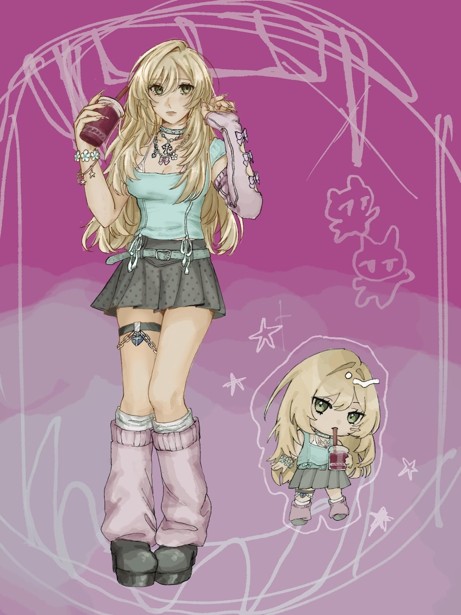 可愛い女の子のSNSアイコン・立ち絵を描きます アナログイラストのようなタッチが得意です！ イメージ1