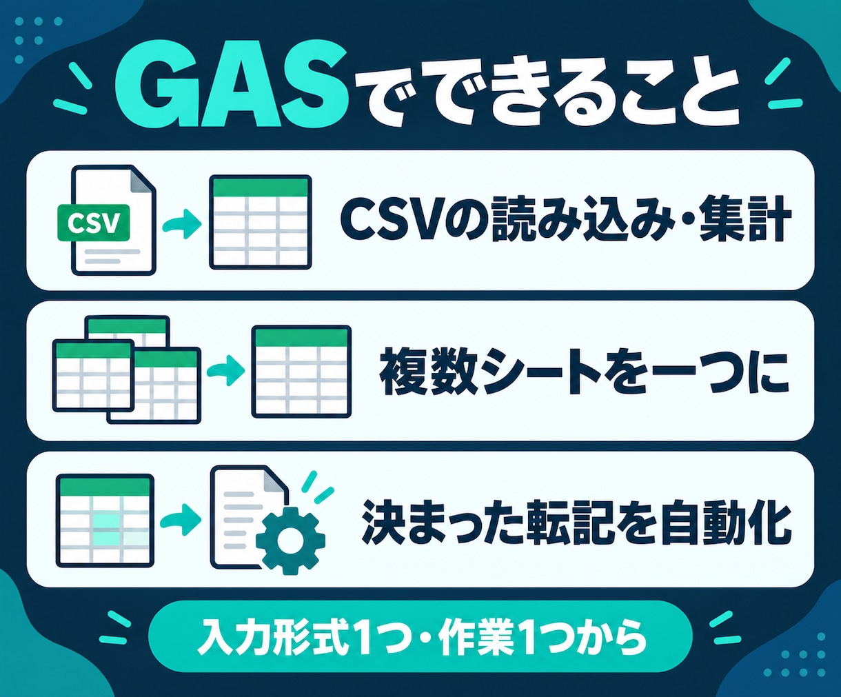 スプレッドシートの転記・集計を自動化します 毎月のコピペ作業を、ボタン一つで終わる仕組みに イメージ2