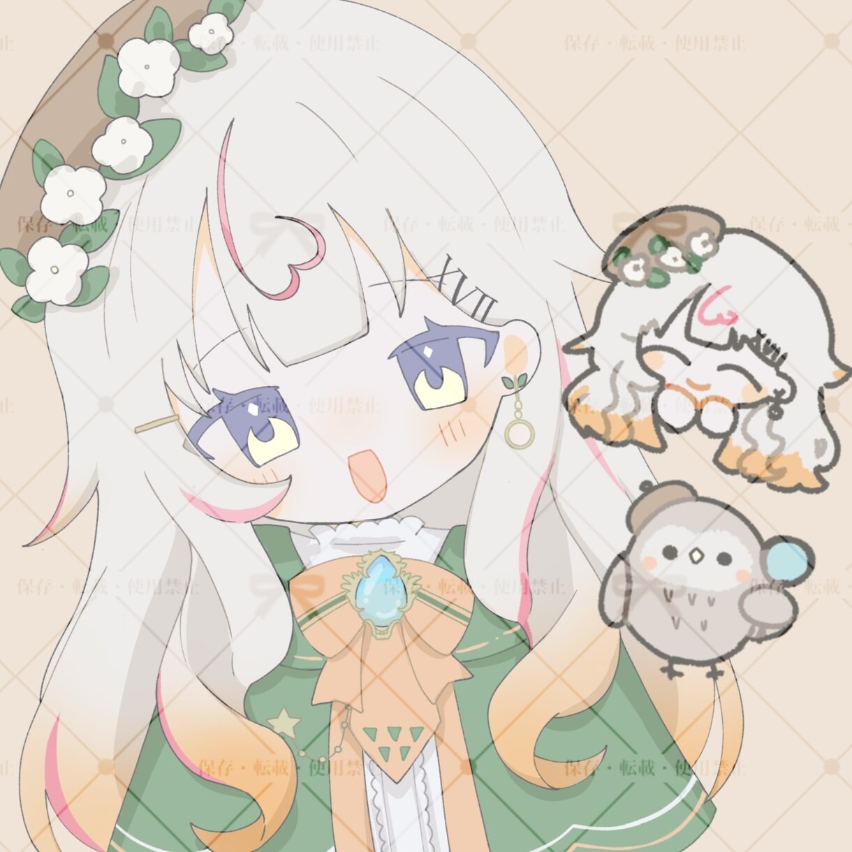 詰め込みイラスト描きます 胸上等身とゆる〜いミニキャラとモチーフ イメージ2