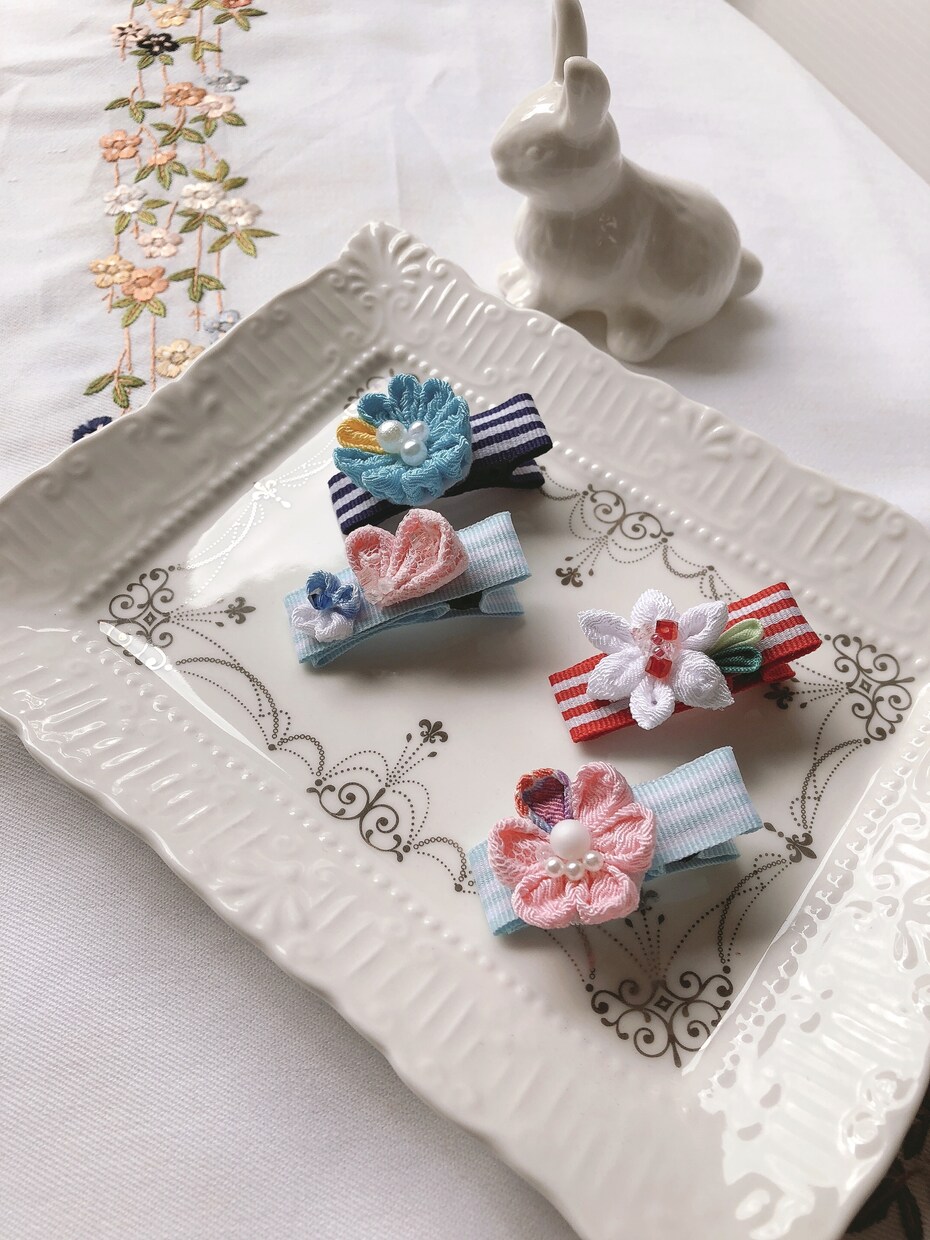 1stbirth dayに花を添えます 着物生地を使った、和洋どちらにも対応したアクセサリーです イメージ4
