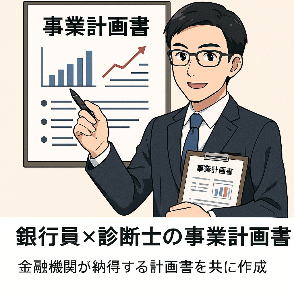 銀行融資課長×診断士が事業計画書作成支援します 金融機関が納得する計画書を共に作成 イメージ1
