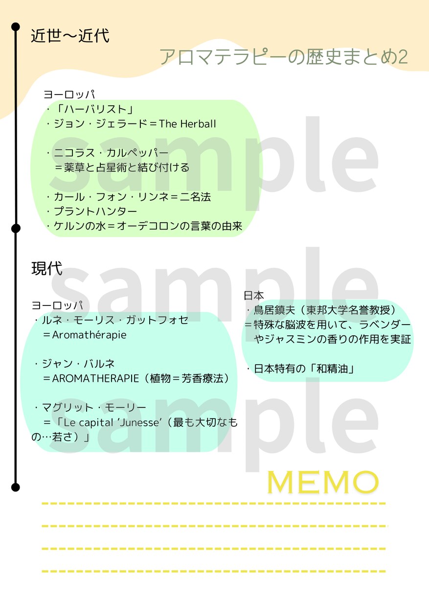 アロマテラピー検定2級のまとめを送ります 私自身「これがあればなぁ」と思ったポイントまとめを作りました イメージ2