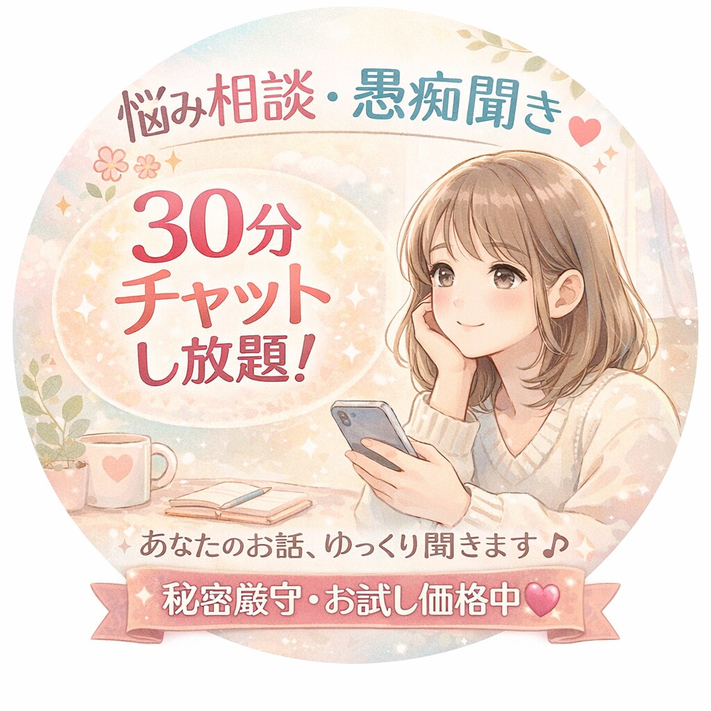 30分チャットでおしゃべりします 元No.1キャバ嬢｜愚痴・相談・初回1000円 イメージ1