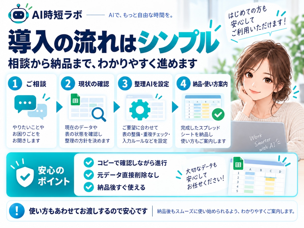 表整理AIをあなた用に設定します ごちゃついた表を見やすく使いやすく整えます イメージ4