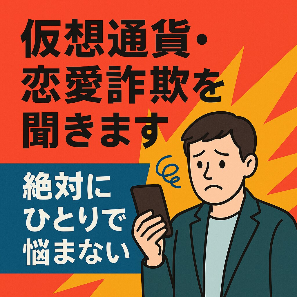 仮想通貨・恋愛詐欺を聞きます 誰にも言えない不安、聞かせてください イメージ1