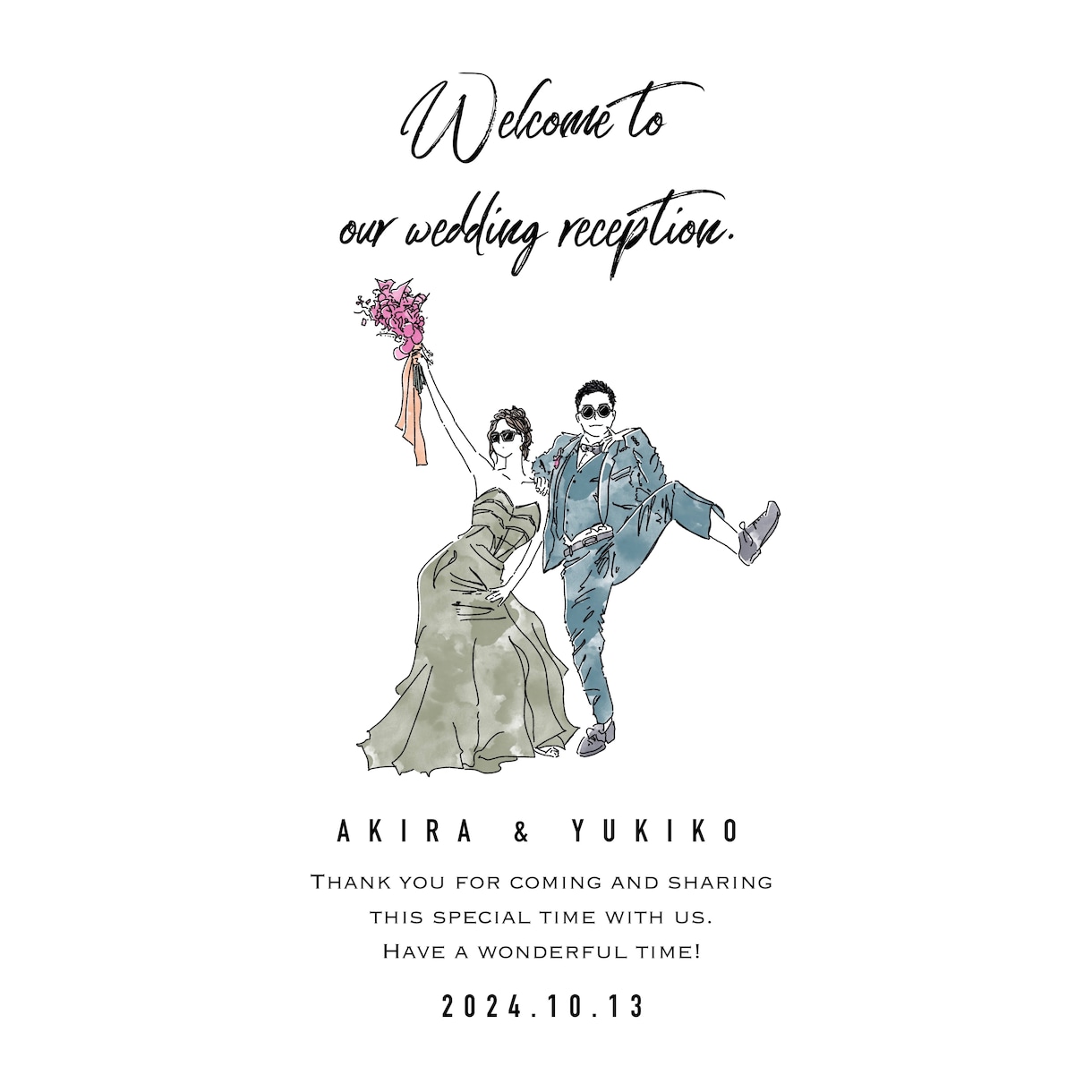 ウェルカムボード用のイラストを作成いたします 結婚式のペーパーアイテムやウェルカムボードにいかがでしょうか イメージ2