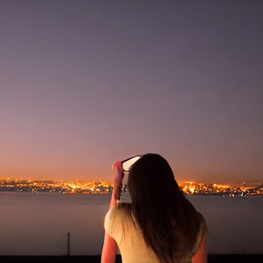 夜景を背景とした女性のイラストを販売します 夜景を見る女性をいろいろ作りました#1 イメージ5